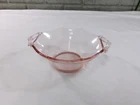 Vintage Pink Depression Hexagon Molly Glass Bowl with Handles