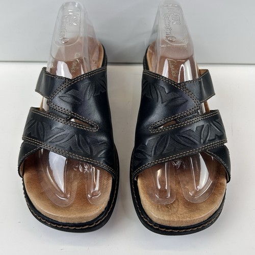 Sandals Black Leather Clark Women’s Size 7 M 72670 - Picture 4 of 13
