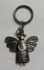 Metal Angel Keychain - With Beads