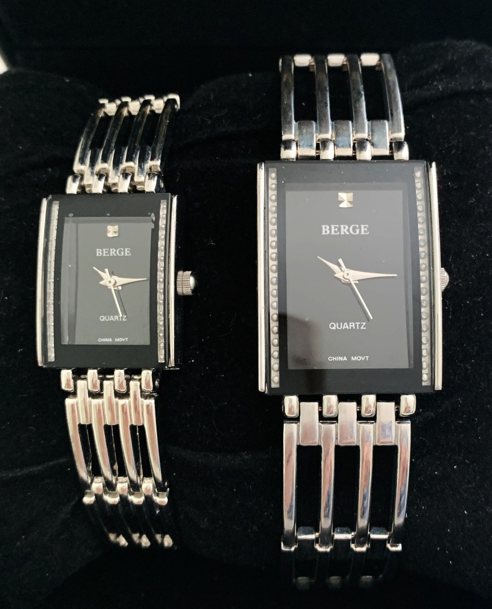 BRAND NEW BERGE 'HIS HERS' MATCHING DRESS WATCHES UK