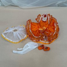 Sammie Effanbee 8” Doll outfit Dress Me Sammie orange Dress petticoat hose shoes