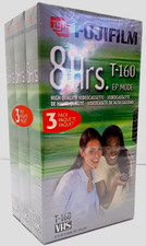 VHS BLANK Tapes 3 Pack - New FUJIFILM - Factory SEALED 8 Hr T 160 wh3a1
