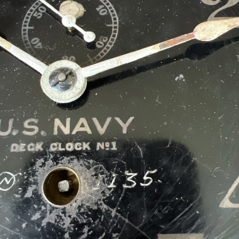 Seth Thomas WW II US Navy Deck Clock No. 1 - Image 2 of 4