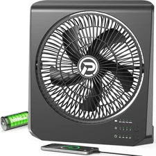 10Inch Portable Small Box Fan, 20000mAh Rechargeable Battery Operated, Max 55Hrs