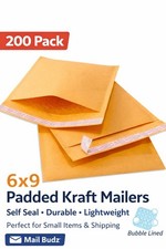 200 0 6x9 Kraft Paper Padded Bubble Envelopes Mailers Shipping Case 6''x9''