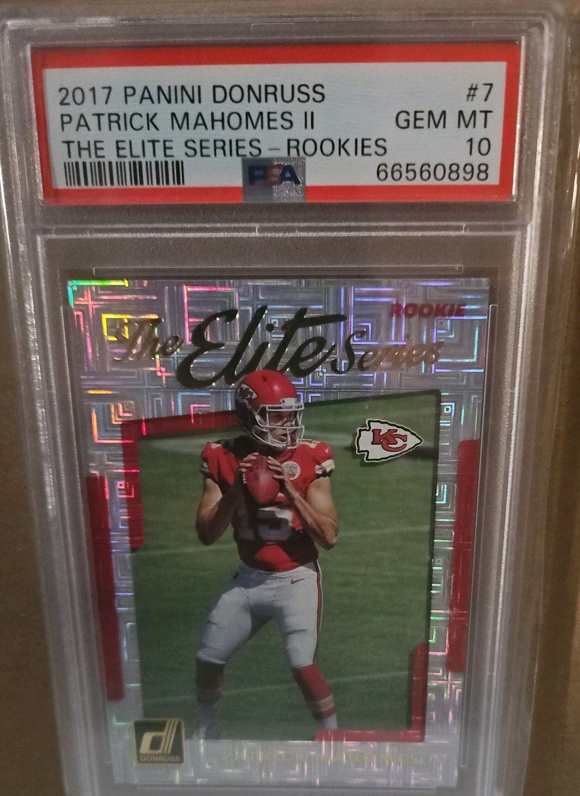 2017 Donruss The Elite Series Rookies Patrick Mahomes #7 PSA 10 ROOKIE RC