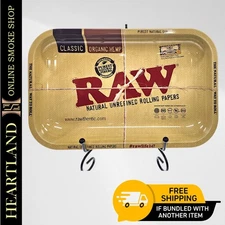MEDIUM 11" x 7" Metal Rolling Tray | Raw Natural Twine