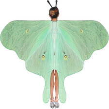 2 Pcs Halloween Moth Wings Costume Cape, Shawl Headband Women