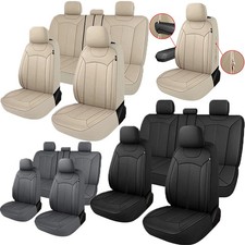 Leather Car Seat Covers For Toyota Full Set 5-seat Front Rear Cushion Protectors Leather Car Seat Covers For Toyota Full Set 5-seat Front Rear Cushion Protectors