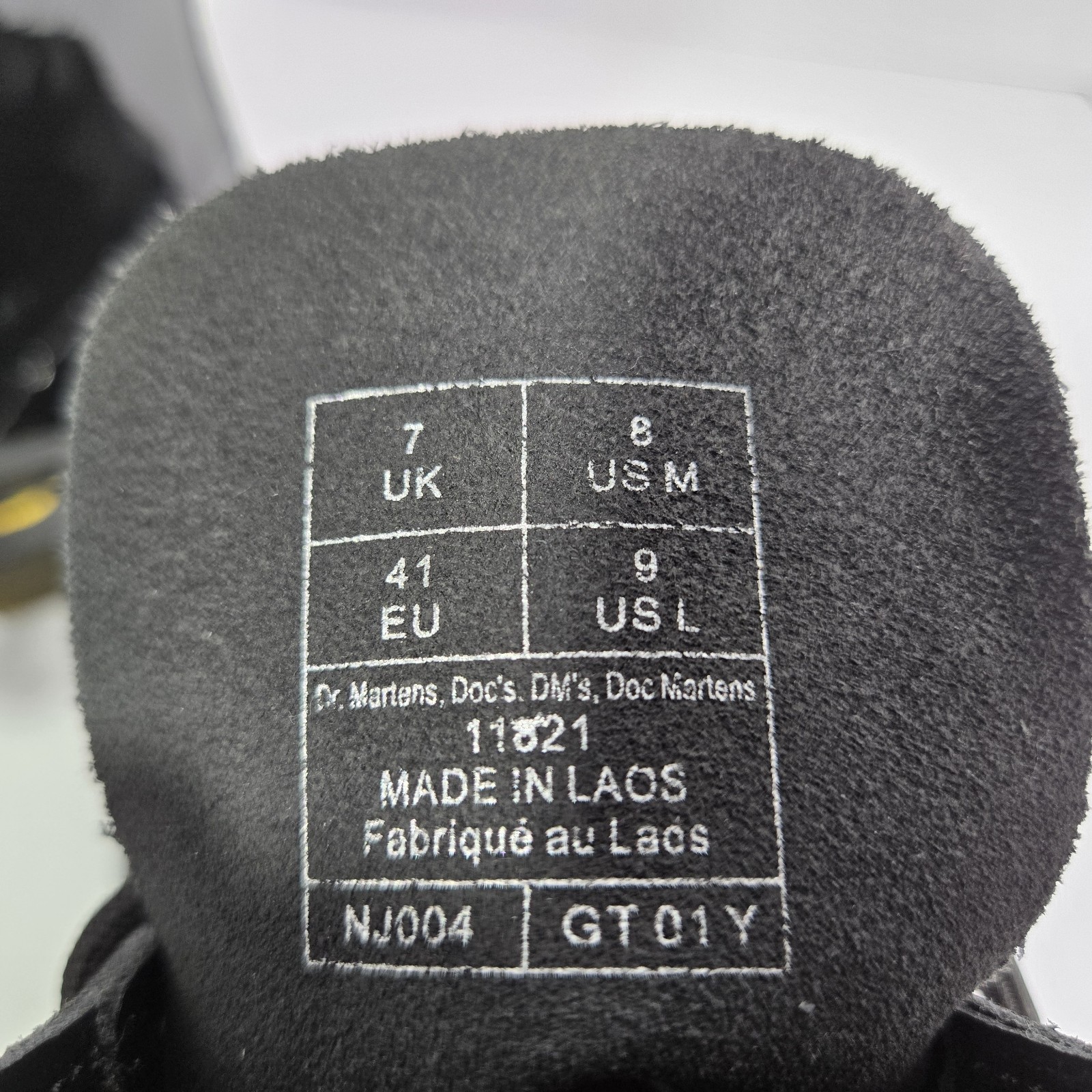 Dr Martens 11821 Black Patent Air Wair 11821 Leather Combat Boots Womens 9 Men 8 thumbnail 6