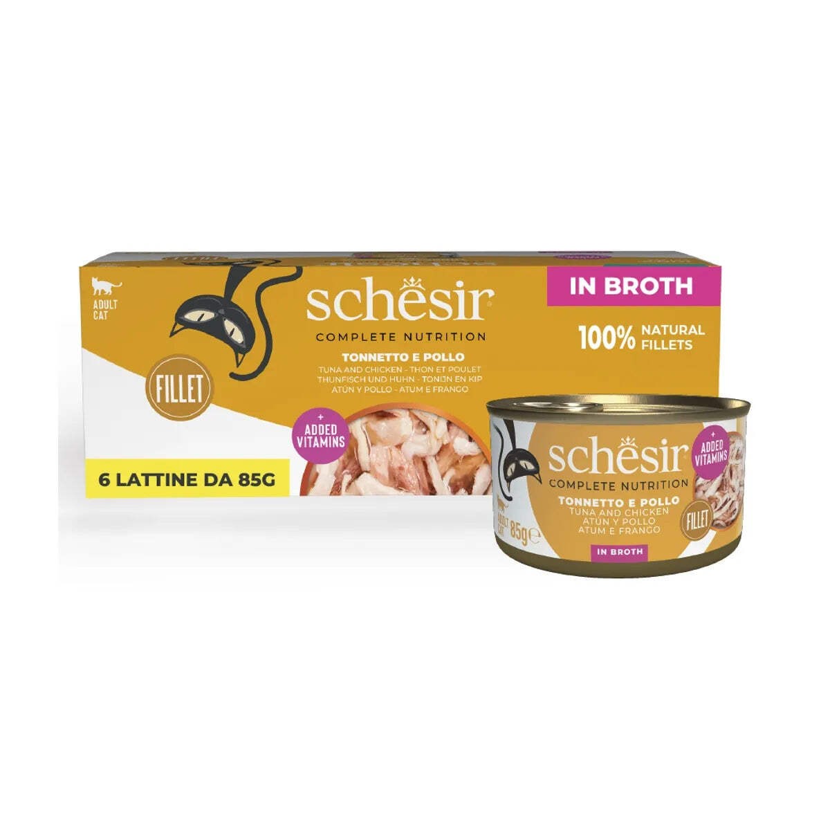 SCHESIR TONNETTO CON POLLO IN BRODO 70 GR
