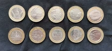 1 set of 10 coins.Two pounds, rare
