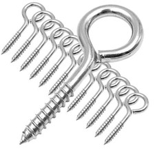 HEAVY DUTY SCREW EYE HOOKS STAINLESS STEEL GRADE 304 MARINE GARDEN 20MM -150MM