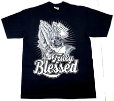 TRULY BLESSED T-shirt Money Hustle Urban Streetwear 100% Cotton Men's Tee New