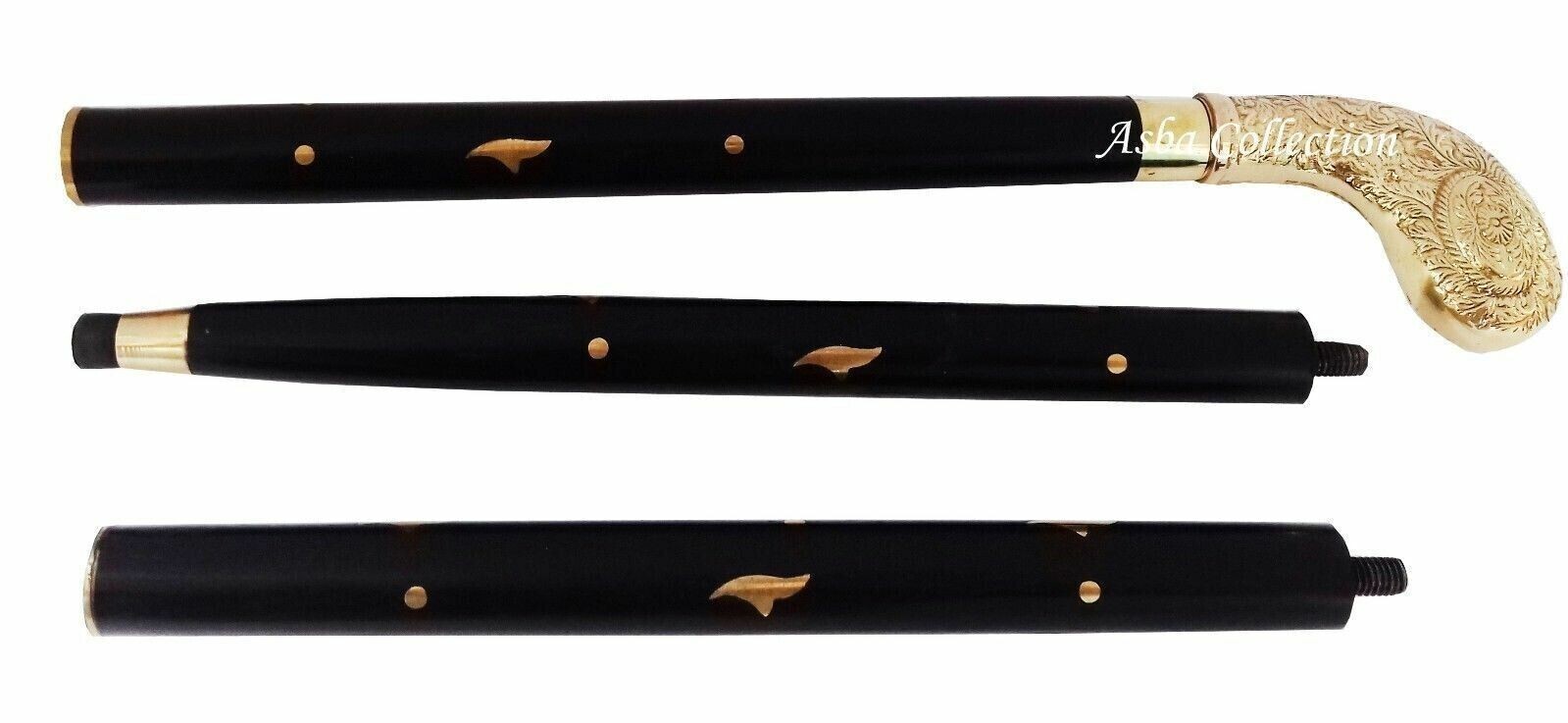 Gift Set 2 Pcs Handmade Horse Hames Brass Head Handle Wooden - Foto 13