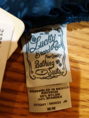 LUCKY BRAND Blue wrap around Bathing suit top size Medium INK - Picture 6 of 8