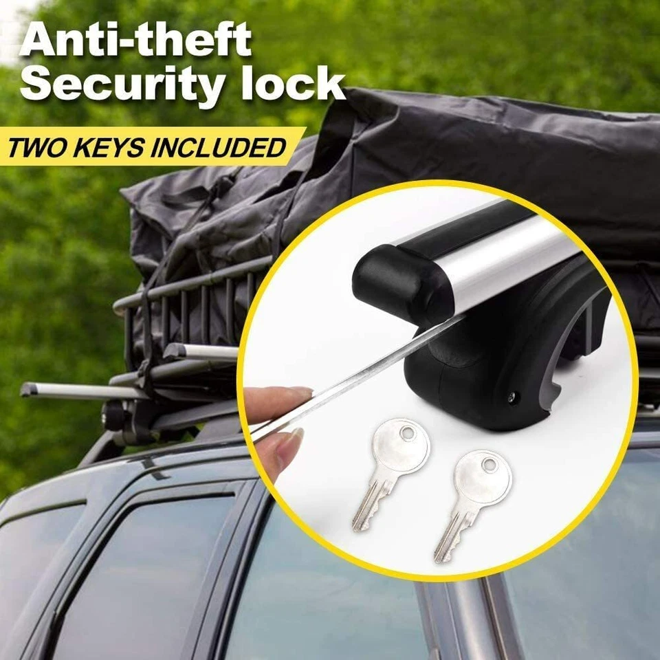 For Chevrolet S10 Blazer 53" Top Roof Rack Cross Bars Rail Cargo Carrier + Key - Image 4 of 4