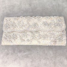 Vintage Micro Seed Bead Sequin Clutch Handbag Handmade night bag