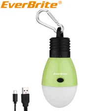 EverBrite Rechargeable Camping LED Bulb 3 Lighting Mode USB LED Tent Light Green