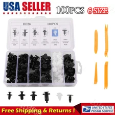 100PC Car Push Retainer Clips Fasteners For Trim Panel Fender Bumper Universal