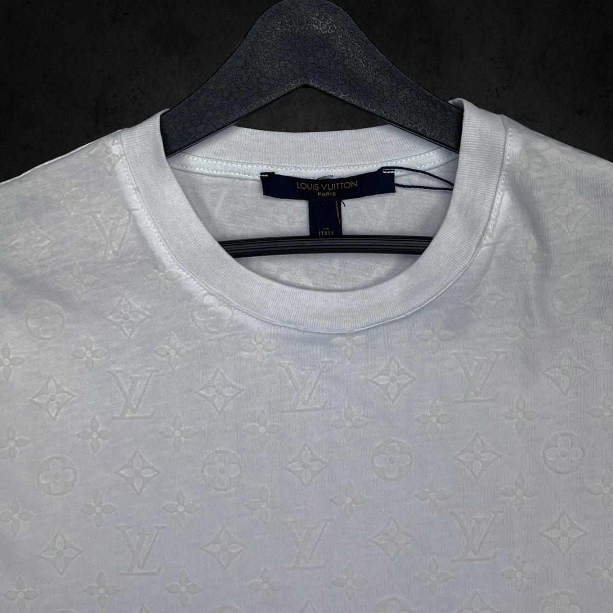 LOUIS VUITTON White Logo Mono T shirt M
