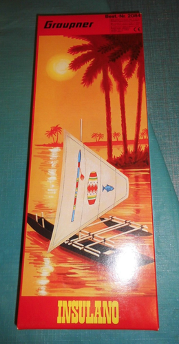 Alte Graupner Model Nr.2084 "Insulano Einbaum Auslegerboot mit Plexiglas Vitrine - Bild 6 von 12