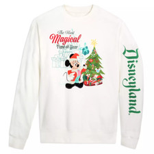 Disney parks Santa Mickey Mouse Pullover Sweatshirt for Adults Disneyland L New