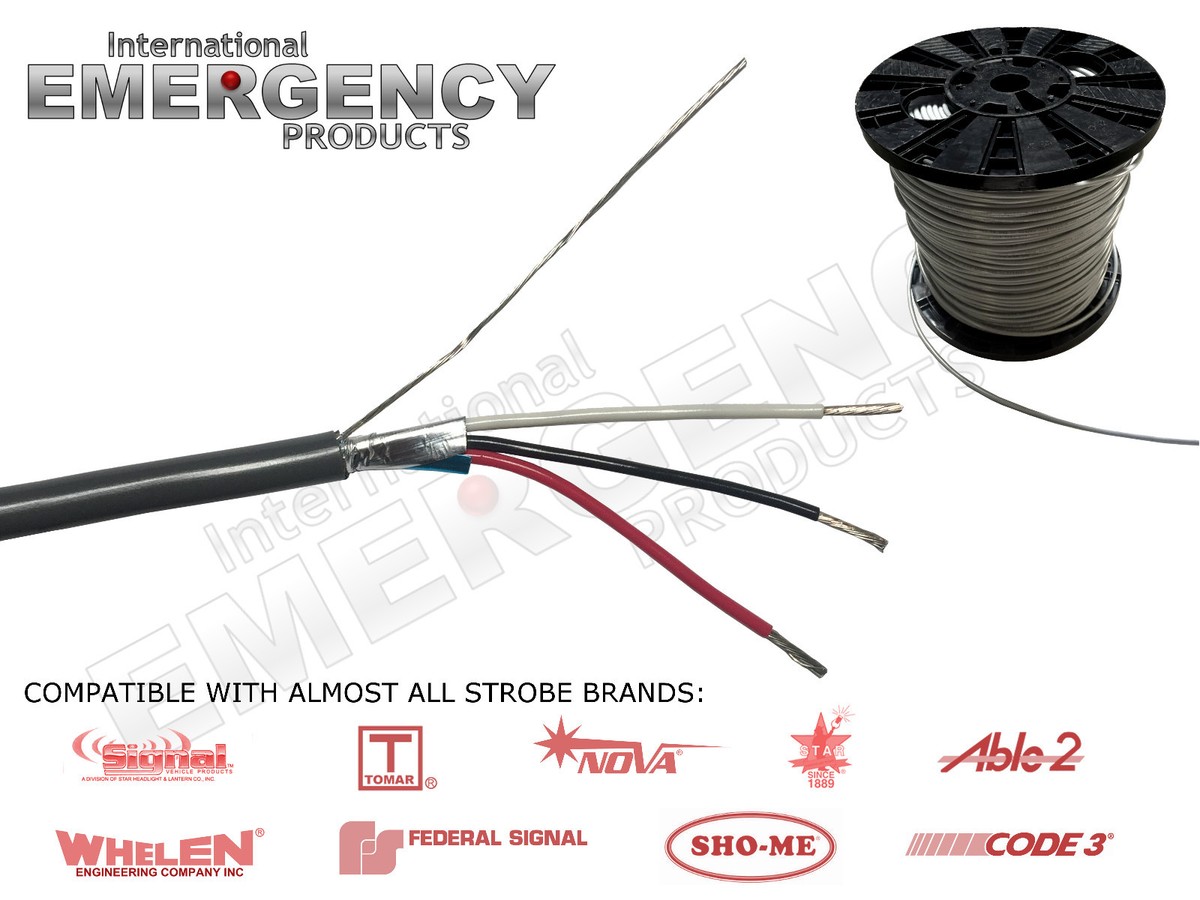 ケーブル・シールド BJ ELECTRIC  Episode-3  1m Strobe Cable 3 Wire 18 AWG Shielded for AMP Power Supply