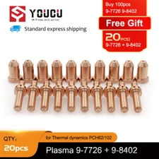 YOUCU 20pcs 9-8402 9-7726 60A Electrode Nozzle For PCH62/102 Thermal Dynamics