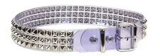 Clear Vinyl Three Rows Stud Belt Punk Gothic Rave Cyber Metal 