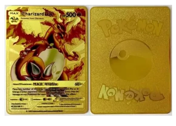 POKEMON GOLD |Pookemon Assorted 55 PCS Gold Foil Cards |Poke-Mean Deck Box - Image 4 of 4