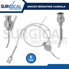 5 Pcs Simcoe Irrigating/Aspirating Cannula EYE 23 gauge Instruments German Grade