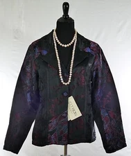 New Citron Santa Monica Blouse Jacket Blazer Top Long Sleeves Small Fits 8-12