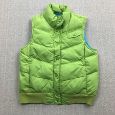 VINTAGE Y2K Gap Vest Womens Small Green Puffer Down Fill Retro Hip Hop 2000s