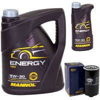 MotoröL Set Mannol Energy 5W-30 API 6 Liter + ÖLfilter FüR VW Transporter IV Bus