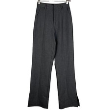 PrettyLittleThing Dress Pants Women's Size 4 Slit Wide Leg High Rise Gray