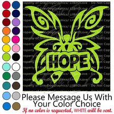 Hope Butterfly Vinyl Decal Awareness Ribbon Sticker Cancer Car Auto Vehicle