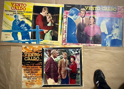 VENTO CALDO - 3 Fotobuste Originali - Troy Donahue, Claudette Colbert - 1961