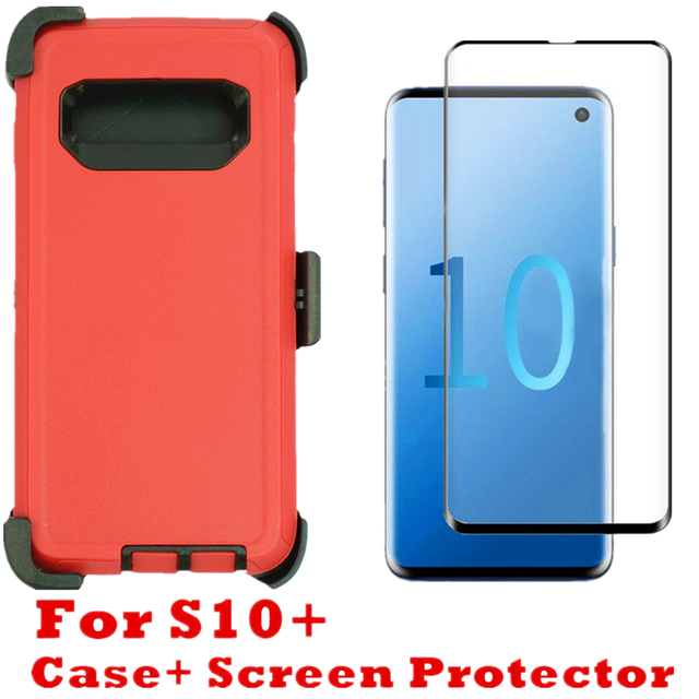 Samsung Galaxy S10+ Plus Case W/Screen & Clip Fits Otterbox Defender