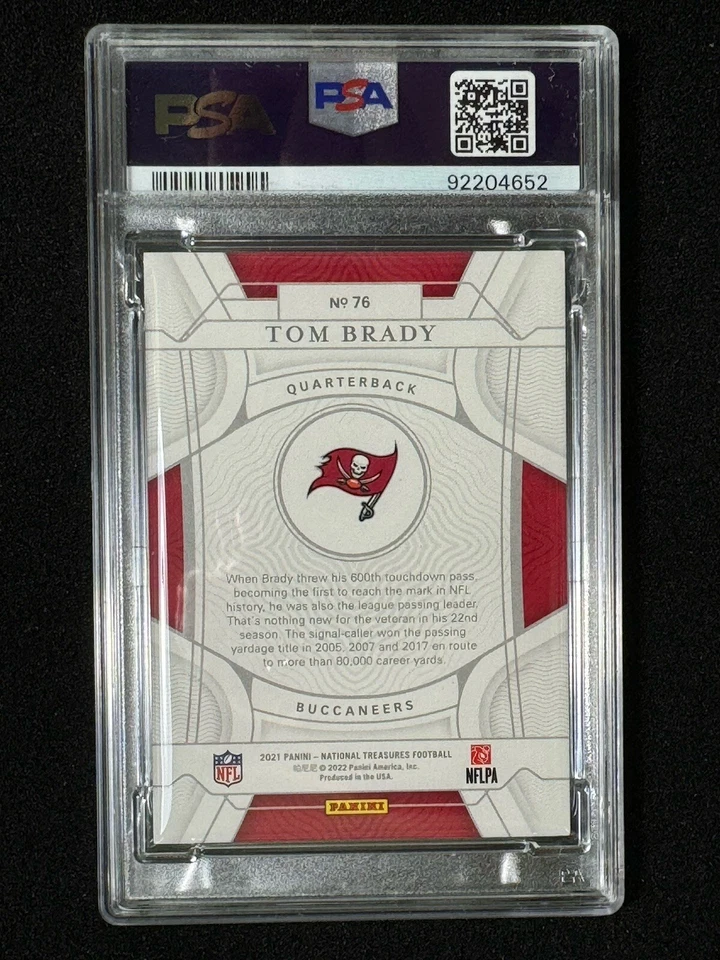 2021 Panini National Treasures Tom Brady Gold Prizm #/35 PSA 9 Mirror Holo #76 - Image 2 of 2