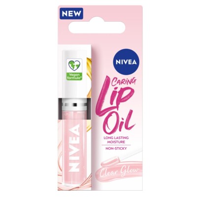 8806322113372 Caring Lip Oil pielęgnujący olejek do ust Clear Glow 5.5ml Nivea