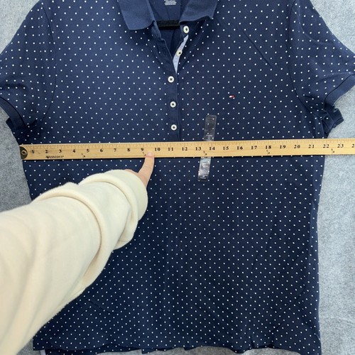 Tommy Hilfiger Men's Short Sleeve Callers 1/4 Button Pull Over Polkadot Blue XXL - Picture 8 of 16