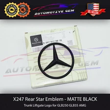 FOR X247 GLB35 AMG Trunk Star Emblem MATTE BLACK Rear Logo Badge GLB250