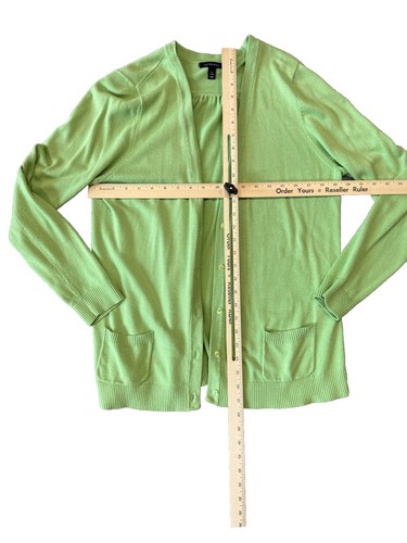 Suéter cárdigan largo abierto verde claro Lands End para mujer talla grande - Imagen 4 de 5
