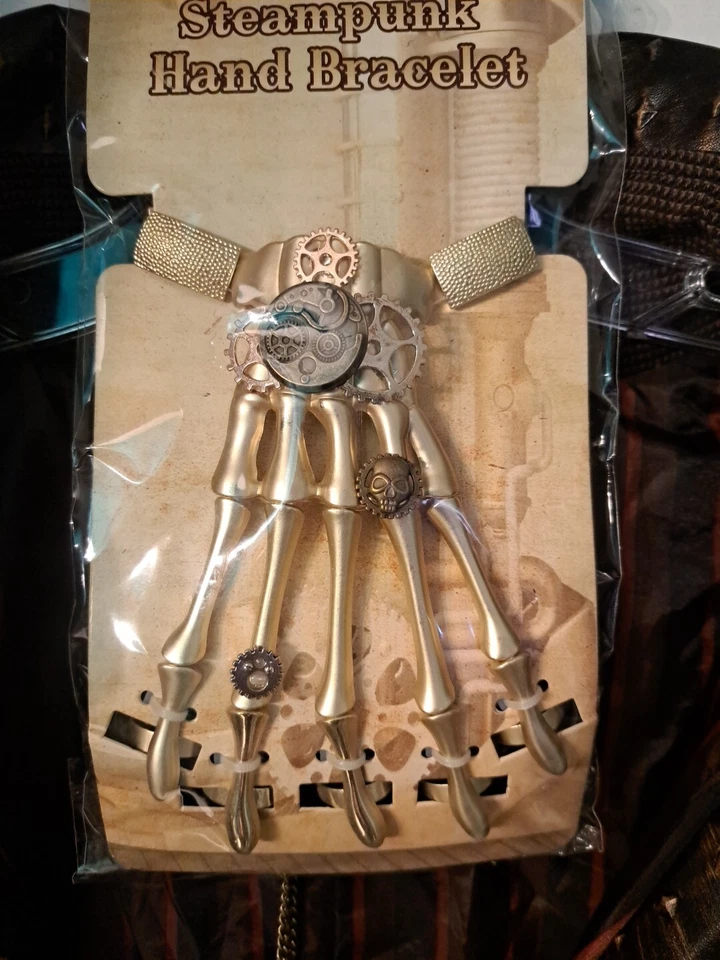 Lote Halloween Steampunk Trench Jacket Pulsera de Mano Stop Watch Disfraz Adulto XL Foto 2 de 4