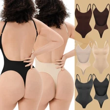 Thong Shapewear Women's Bodysuit Firm Tummy Control Full Body Shaper Low Back