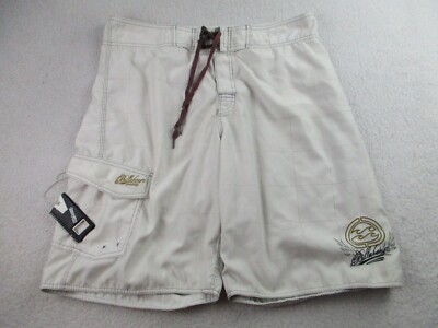 VTG Billabong Board Shorts Mens 36 White Cargo Pocket