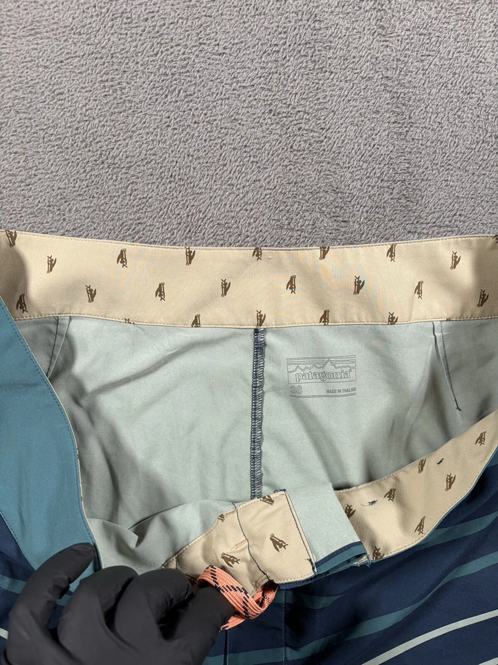 Patagonia Swim Trunks Board Shorts Mens 38 Blue Teal Comfortable Stretch Draw - Image 4 of 4