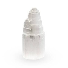 Selenit Kristall-Turm 10 cm – Heilstein für Schutz & Meditation