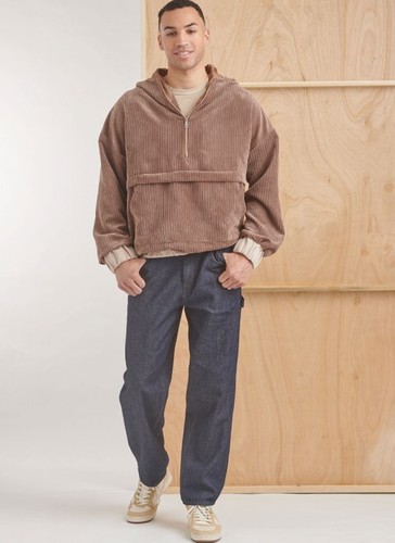 Simplicity 9829 Men's Half Zip Hoodie Sz 34-52 Sewing Pattern *NEW* - Picture 3 of 7